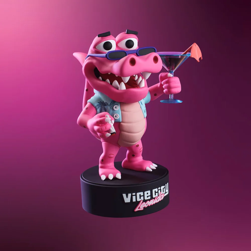 Figura de vinil do jacaré Macca the Gator, da Vice City Collection de GTA 6