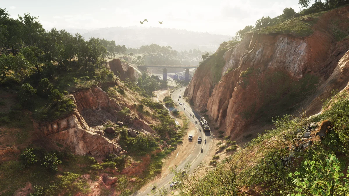 Estrada entre montanhas de Mount Kalaga em imagem oficial de GTA 6