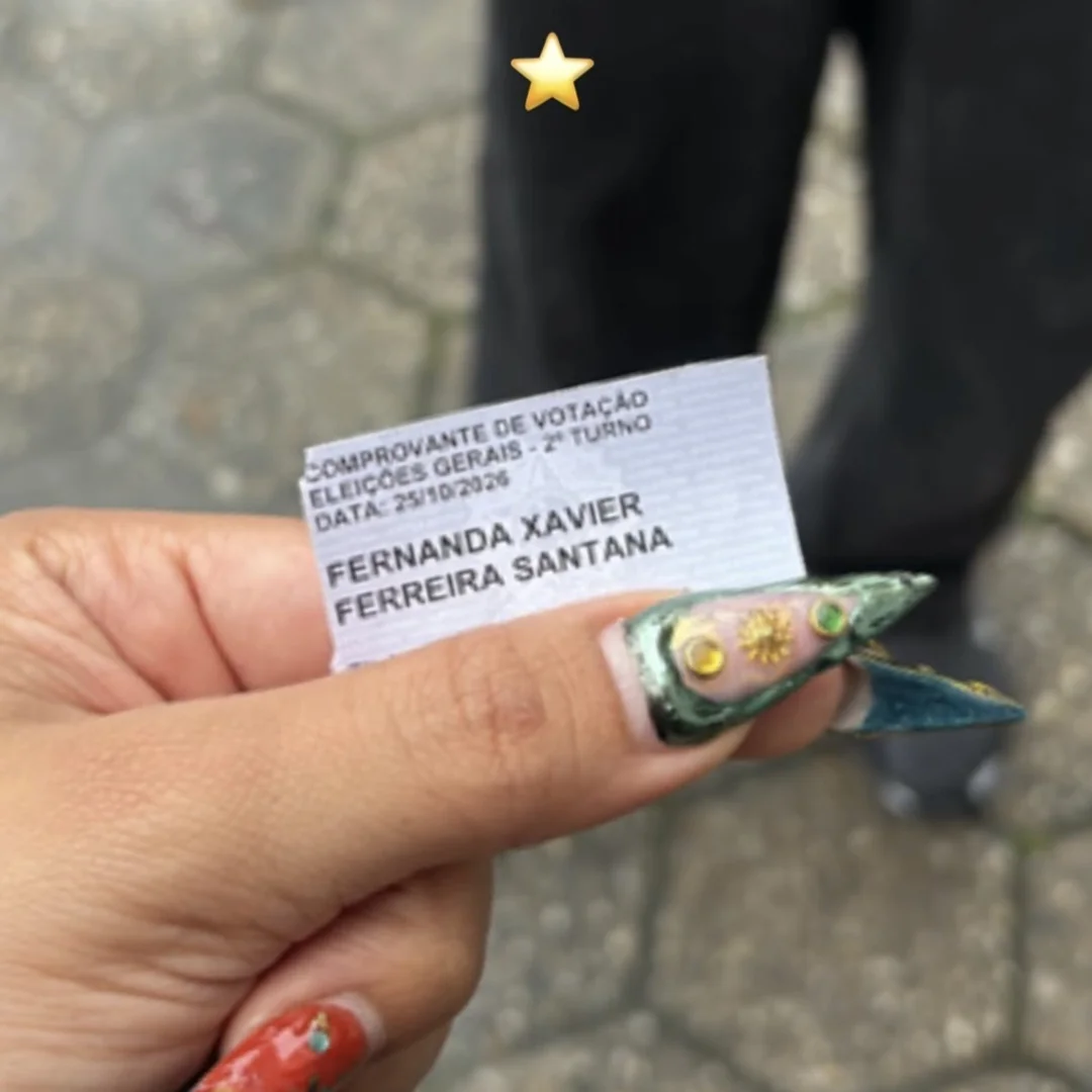 Comprovante de votação do segundo turno de 2026 de NandaTsunami
