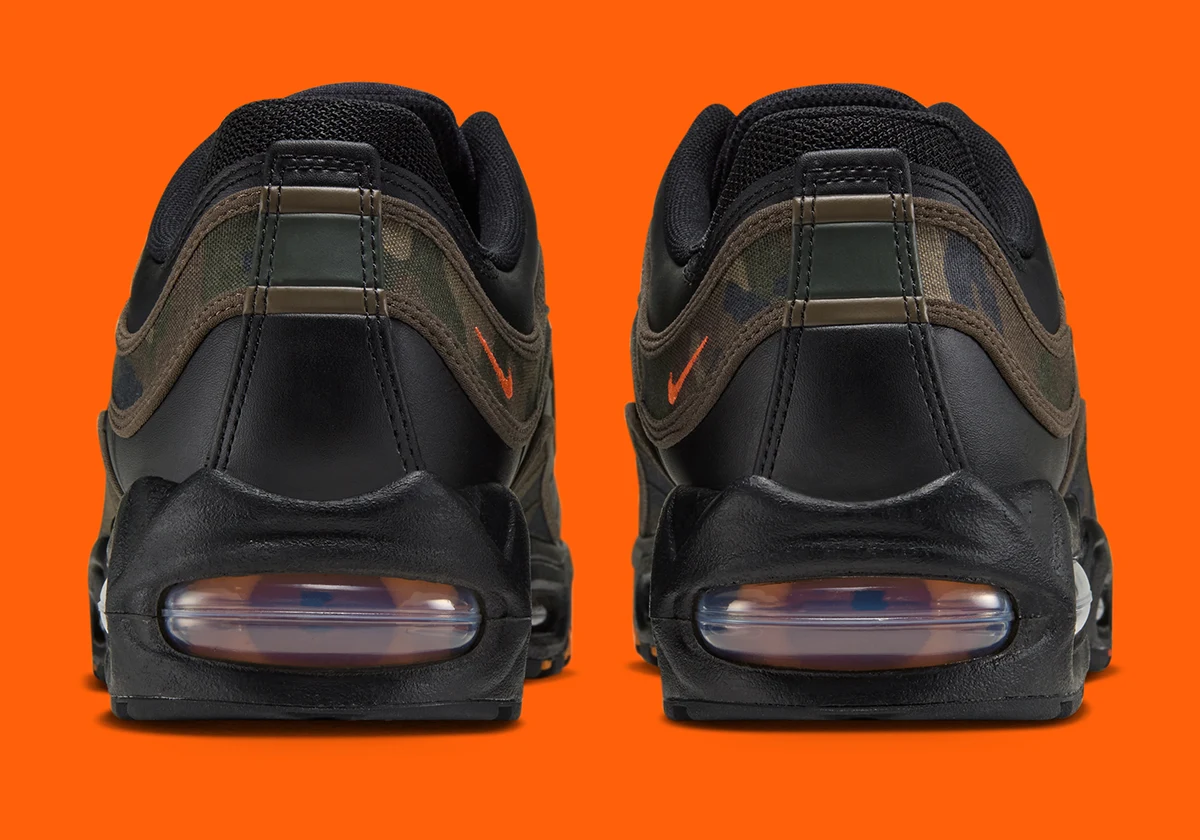 Calcanhar do Nike Air Max Joga Bonito Camo com a bolha de ar à mostra